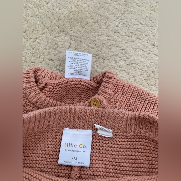 Little Co. Size 6 Months Sweater and Joggers Knit Set in Dusty Rose Mauve - Picture 4 of 5